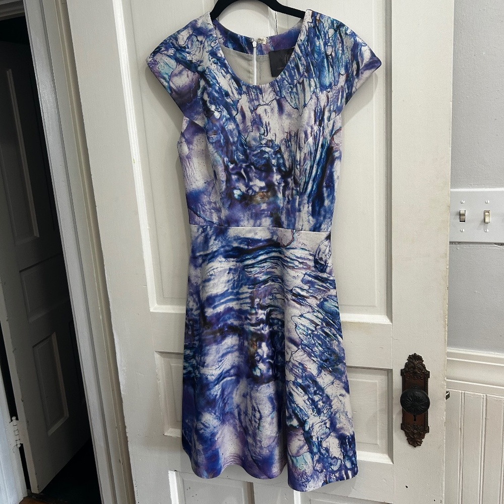 Vibrant Purple + Blue Printed Dress